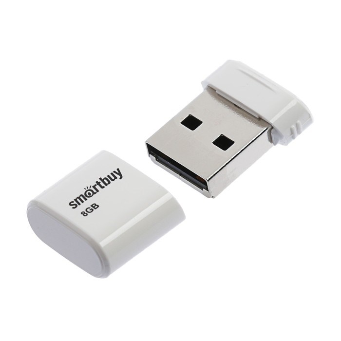 Флешка Smartbuy Lara, 8 Гб, USB2.0, чт до 25 Мб/с, зап до 15 Мб/с, белая - фото 51367459