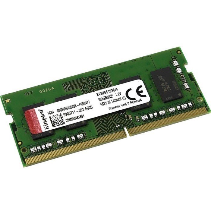 Память DDR4 Kingston KVR26S19S6, 4Гб, 2666 МГц, PC4-21300, SO-DIMM - фото 51368114