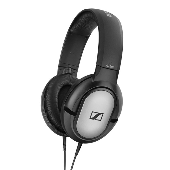 Наушники Sennheiser HD 206, накладные, 3м, проводные, черно-серебристые - фото 51368123