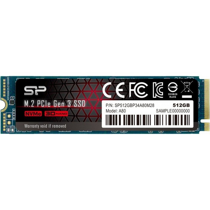 Накопитель SSD Silicon Power M-Series M.2 2280 SP512GBP34A80M28, 512Гб, PCI-E x4 - фото 51368125