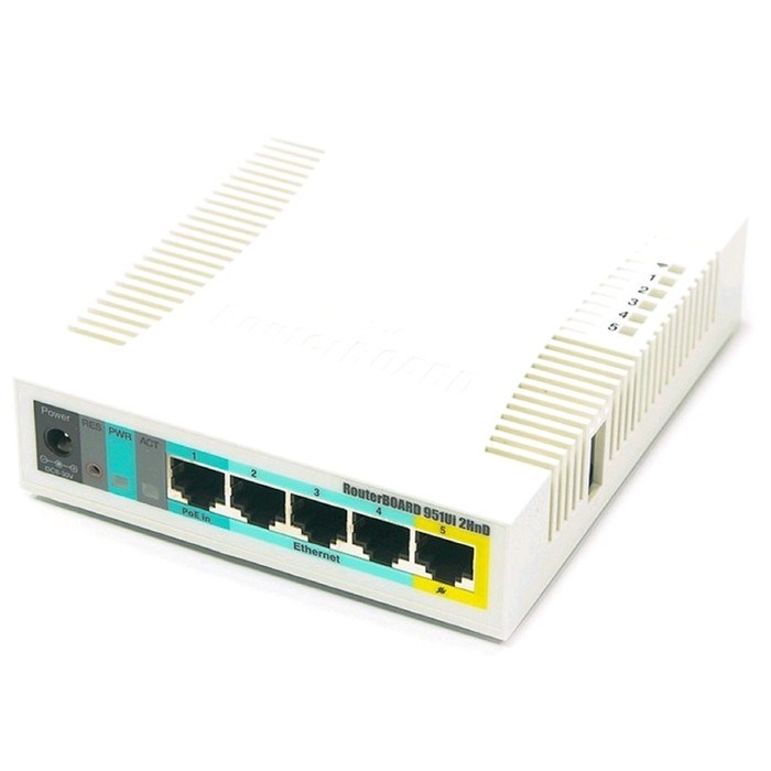 Маршрутизатор беспроводной MikroTik RB951UI-2HND, 10/100 Мбит, белый - фото 51368415