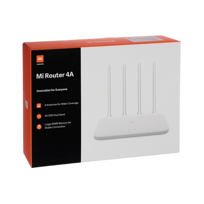 Wi-Fi роутер беспроводной Xiaomi Mi WiFi Router 4 (4A), 10/100 Мбит, белый - фото 51368439