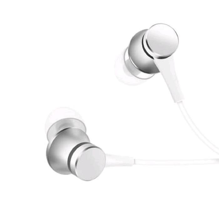 Наушники XIAOMI Mi In-Ear Headphones Basic, вакуумные, микрофон, серебристые (ZBW4355TY) - фото 51368792