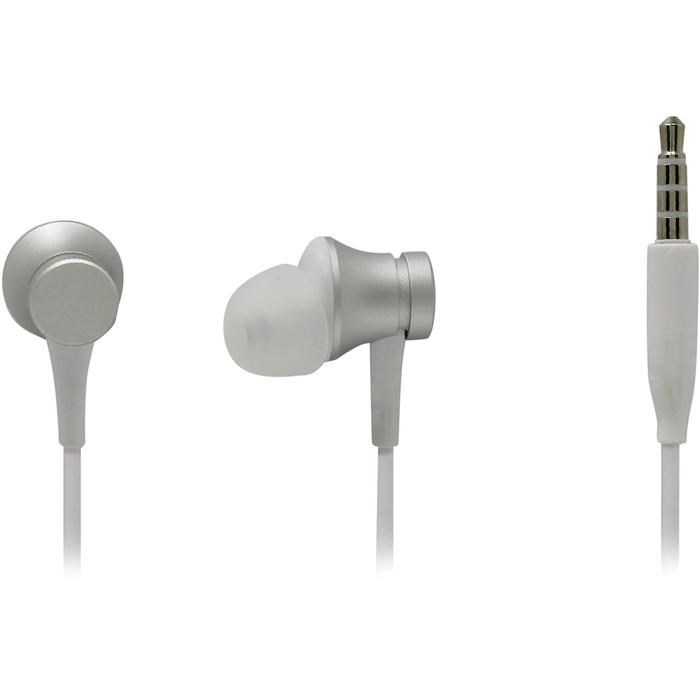 Наушники XIAOMI Mi In-Ear Headphones Basic, вакуумные, микрофон, серебристые (ZBW4355TY) - фото 51368793