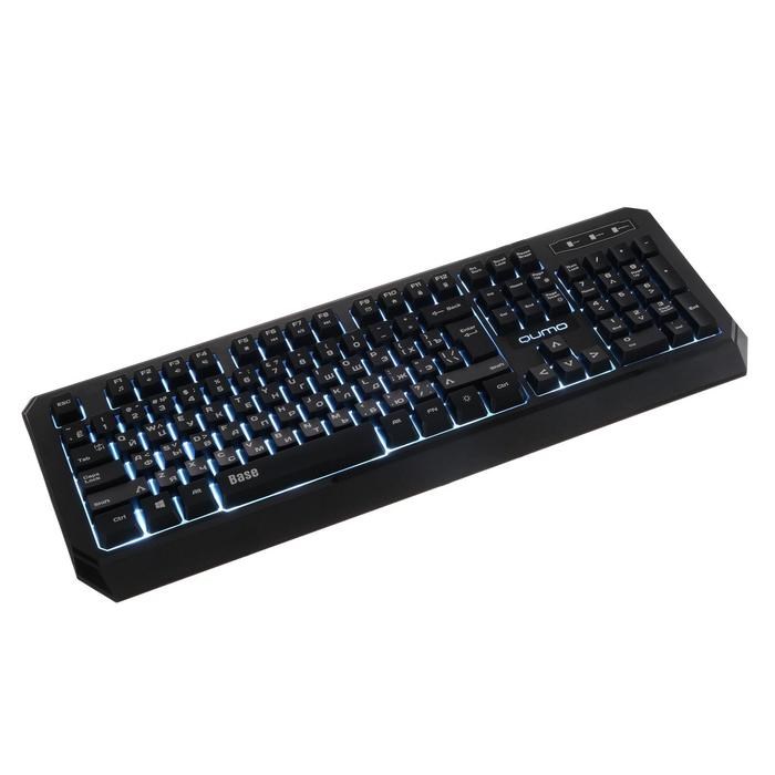 Клавиатура Qumo Base K59, проводная, мембранная, 104 клавиши, USB, подсветка, чёрная - фото 51368841