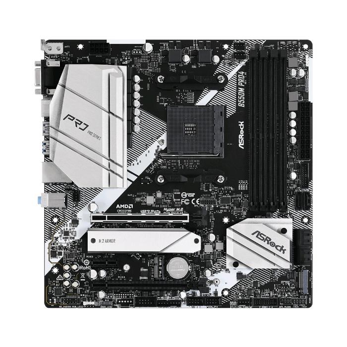 Материнская плата Asrock B550M PRO4, AM4, B550, 4xDDR4, VGA, HDMI, DP, mATX - фото 51368939