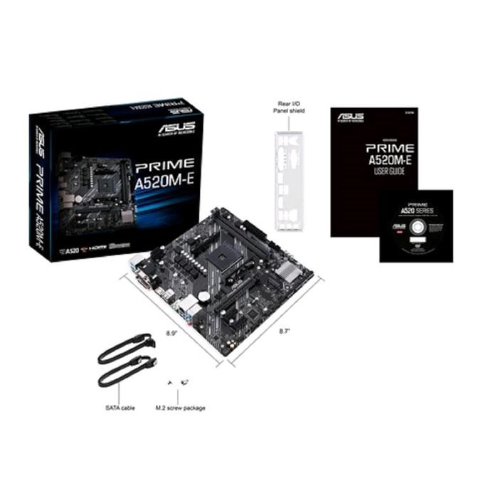 Материнская плата Asus PRIME A520M-E, AM4, A520, 2xDDR4, VGA, DVI, HDMI, mATX - фото 51368957