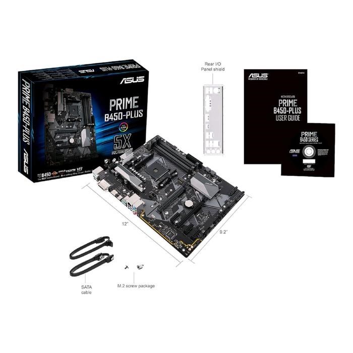 Материнская плата Asus PRIME B450-PLUS, AM4, B450, 4xDDR4, DVI, HDMI, ATX - фото 51368965