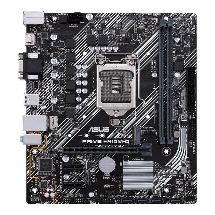 Материнская плата Asus PRIME H410M-D, LGA1200, H410, 2xDDR4, VGA, HDMI, mATX - фото 51368978