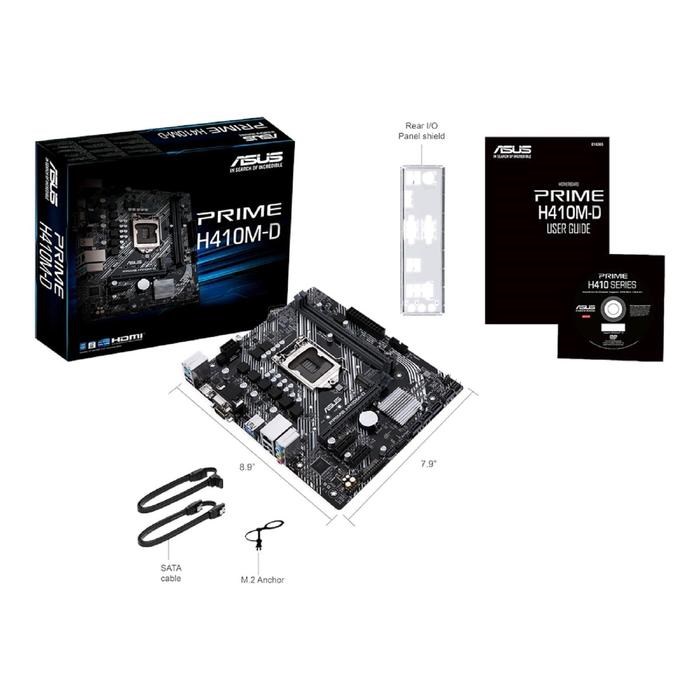 Материнская плата Asus PRIME H410M-D, LGA1200, H410, 2xDDR4, VGA, HDMI, mATX - фото 51368981