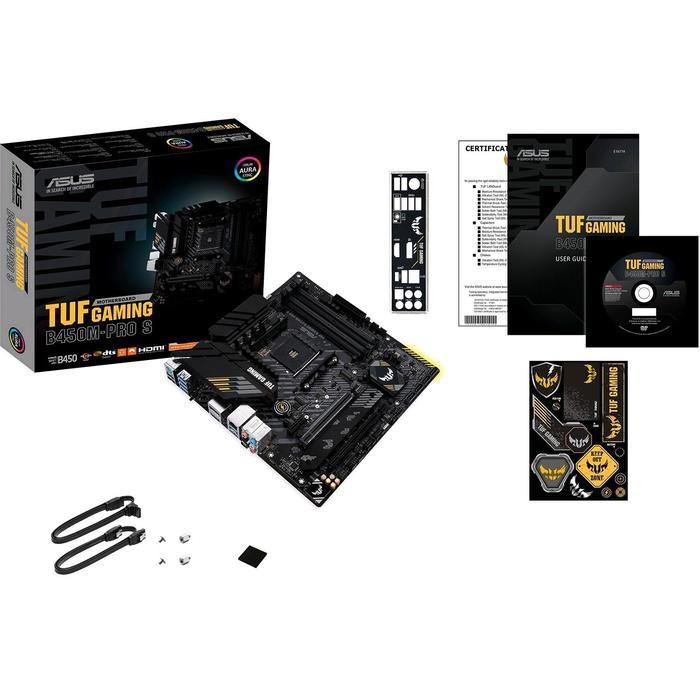 Материнская плата Asus TUF GAMING B450M-PRO S, AM4, B450, 4xDDR4, HDMI, DP, mATX - фото 51368989