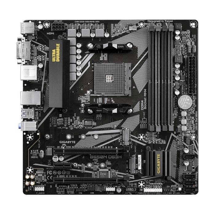 Материнская плата Gigabyte B550M DS3H, AM4, B550, 4xDDR4, DVI, HDMI, mATX - фото 51369006