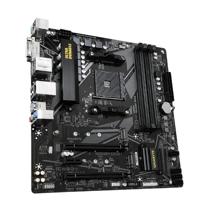 Материнская плата Gigabyte B550M DS3H, AM4, B550, 4xDDR4, DVI, HDMI, mATX - фото 51369007 Материнская плата Gigabyte B550M DS3H, AM4, B550, 4xDDR4, DVI, HDMI, mATX - фото 51369007