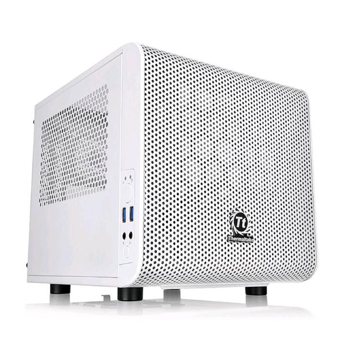 Корпус Thermaltake Core V1 Snow, без БП, miniITX, Desktop, белый - фото 51369317