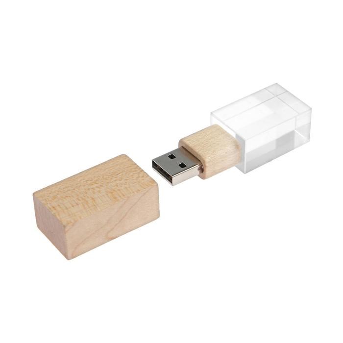 Флешка E 310 Wood BL, 32 ГБ, USB2.0, чт до 25 Мб/с, зап до 15 Мб/с, кристалл в дереве - фото 51369335