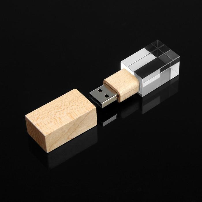 Флешка E 310 Wood BL, 32 ГБ, USB2.0, чт до 25 Мб/с, зап до 15 Мб/с, кристалл в дереве - фото 51369338