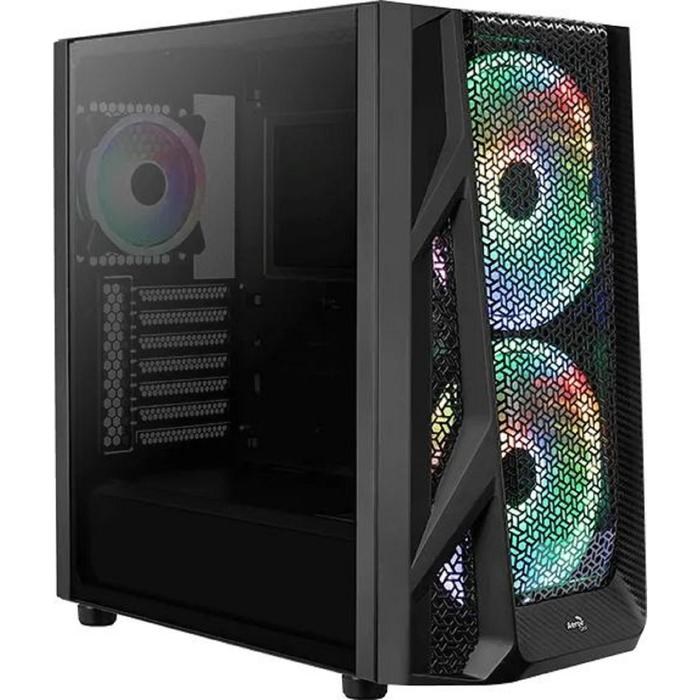 Корпус Aerocool AirHawk Duo-G-BK-v1, без БП, ATX, Midi-Tower, черный - фото 51369561