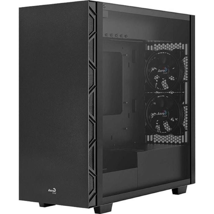 Корпус Aerocool Flo Saturn FRGB-G-BK-v1, без БП, ATX, Midi-Tower, черный - фото 51369582