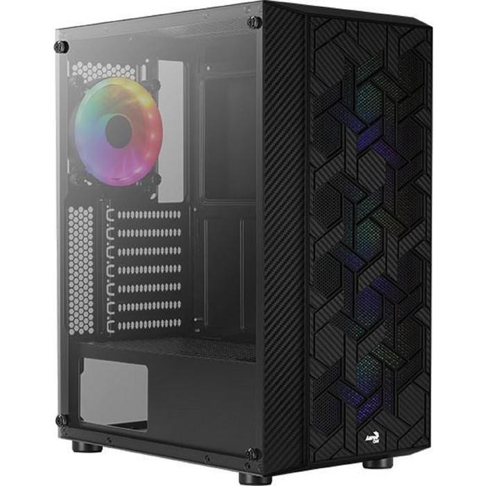 Корпус Aerocool Hive-G-BK-v2, без БП, ATX, Midi-Tower, черный - фото 51369597