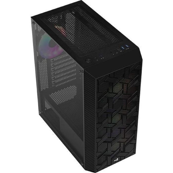 Корпус Aerocool Hive-G-BK-v2, без БП, ATX, Midi-Tower, черный - фото 51369603