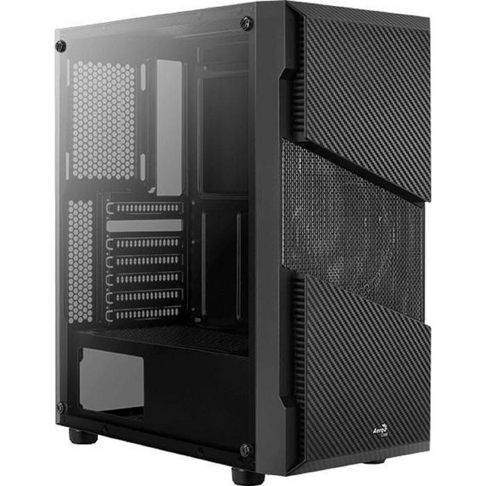 Корпус Aerocool Menace Saturn FRGB-G-BK-v1, без БП, ATX, Midi-Tower, черный - фото 51369609