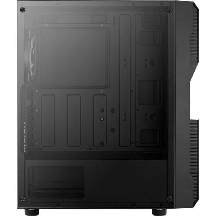 Корпус Aerocool Menace Saturn FRGB-G-BK-v1, без БП, ATX, Midi-Tower, черный - фото 51369613