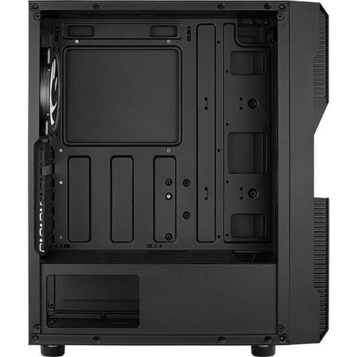 Корпус Aerocool Menace Saturn FRGB-G-BK-v1, без БП, ATX, Midi-Tower, черный - фото 51369614