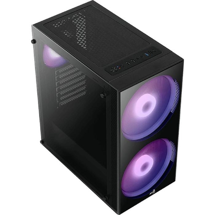 Корпус Aerocool Python-G-BK-v1, без БП, ATX, Midi-Tower, черный - фото 51369625