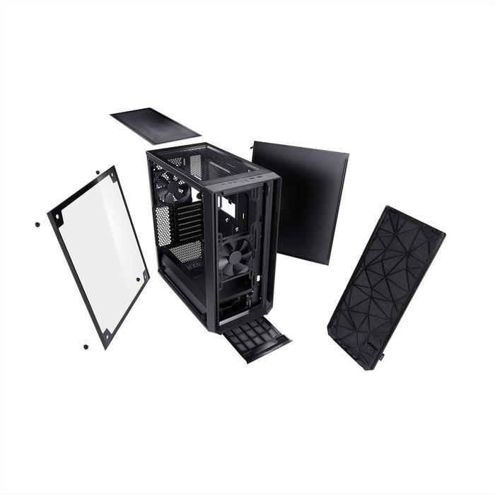 Корпус Fractal Design Meshify С Blackout TG Light, без БП, ATX, Midi-Tower, черный - фото 51369763