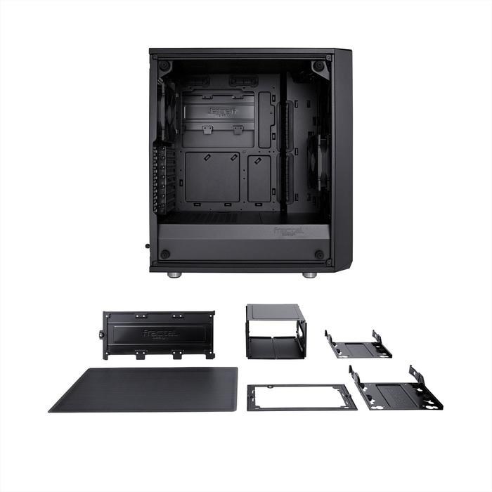 Корпус Fractal Design Meshify С Blackout TG Light, без БП, ATX, Midi-Tower, черный - фото 51369765