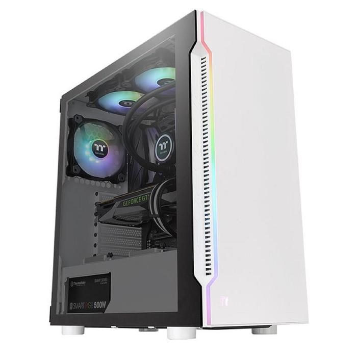 Корпус Thermaltake H200 TG Snow RGB, без БП, ATX, Midi-Tower, белый - фото 51369797