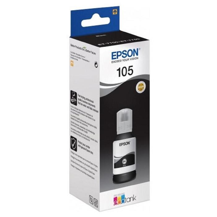 Чернила Epson 105BK C13T00Q140 черный для Epson L7160/7180 (140мл) - фото 51370201