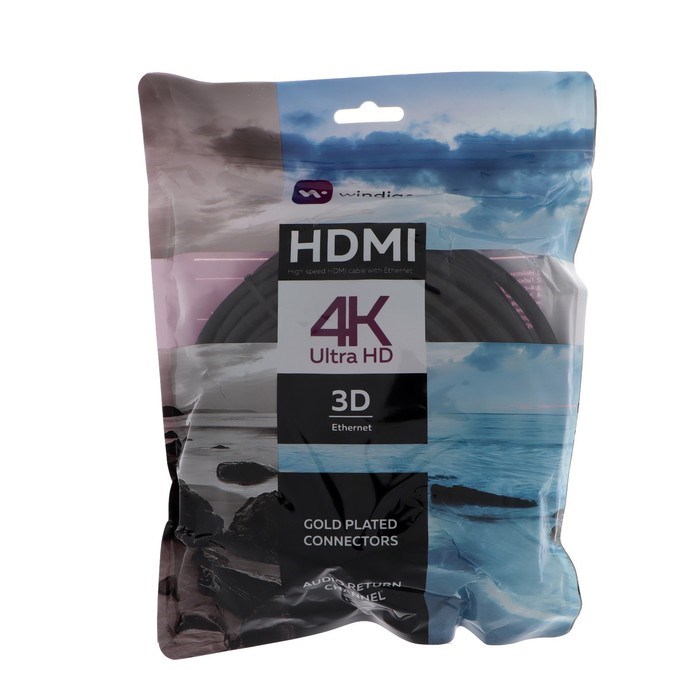 Кабель HDMI Windigo, HDMI(m)-HDMI(m), v 1.4, 7.5 м, позолоченные разъемы, 3D, 4K, черный - фото 51370825