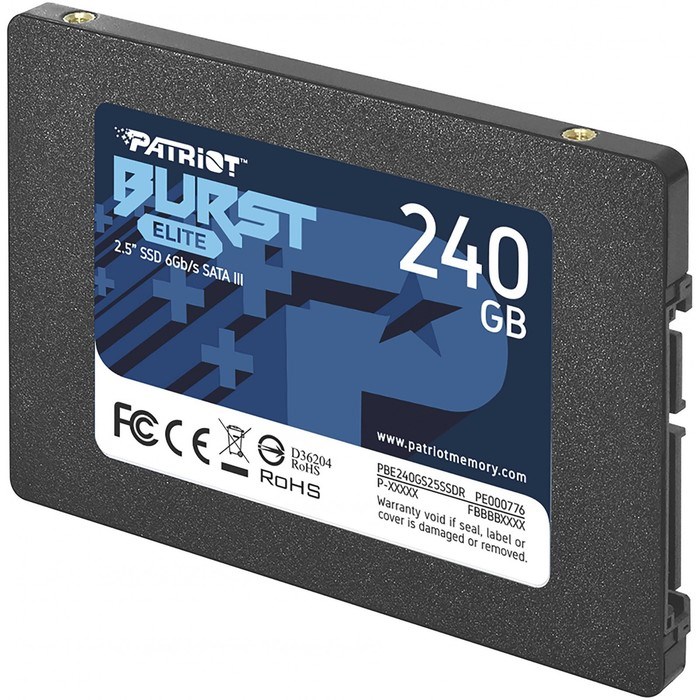 Накопитель SSD Patriot PBE240GS25SSDR Burst Elite, 240 Гб, SATA III - фото 51371331