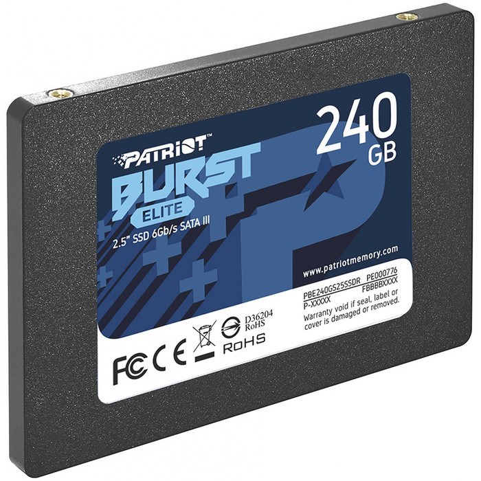 Накопитель SSD Patriot PBE240GS25SSDR Burst Elite, 240 Гб, SATA III - фото 51371332