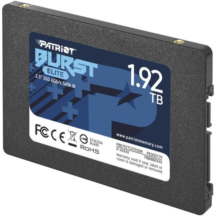 Накопитель SSD Patriot PBE192TS25SSDR Burst Elite, 1920 Гб, SATA III - фото 51371334