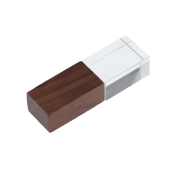 Флешка E 310 Dark Wood, 16 ГБ, USB2.0,чт до 25 Мб/с,зап до 15 Мб/с, синяя подсветка - фото 51371840