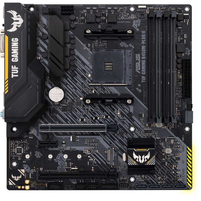 Материнская плата Asus TUF GAMING B450M-PLUS II, AM4, B450, 4xDDR4, DVI, HDMI, mATX - фото 51372049