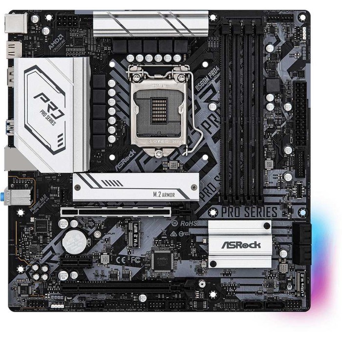 Материнская плата Asrock B560M PRO4, LGA1200, B560, 4xDDR4, HDMI, mATX - фото 51372053