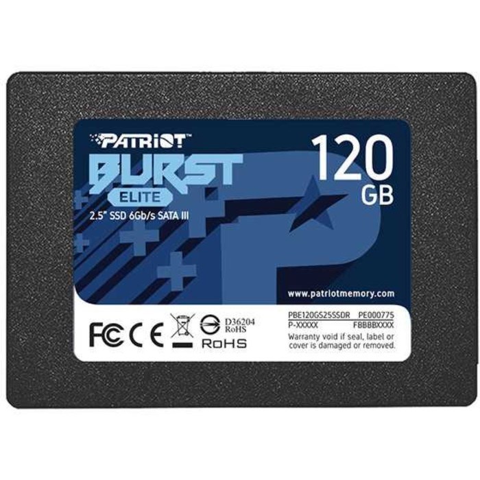 Накопитель SSD Patriot PBE120GS25SSDR, 120 Гб, SATA III, 2.5" - фото 51372188