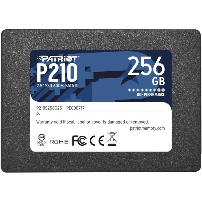 Накопитель SSD Patriot P210S256G25 P210, 256 Гб, SATA III, 2.5" - фото 51372189