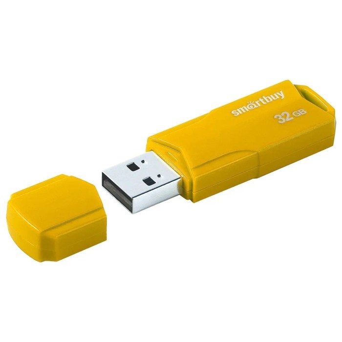 Флешка SmartBuy CLUE Yellow, 32 Гб, USB 2.0, чт до 25 Мб/с, зап до 15 Мб/с, жёлтая - фото 51372338