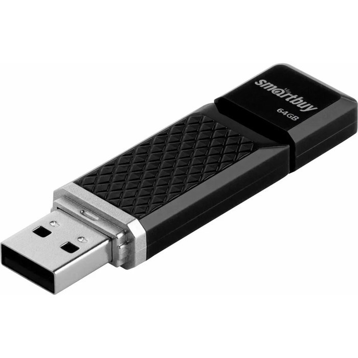 Флешка Smartbuy Quartz series Black, 64 Гб, USB 2.0, чт до 25 Мб/с, зап до 15 Мб/с, чёрная - фото 51372341