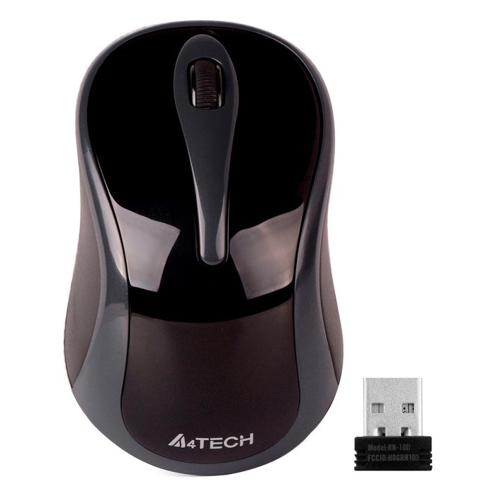 Мышь A4Tech V-Track G3-280A, беспроводная, оптическая, 1000 dpi, USB, чёрная - фото 51372538