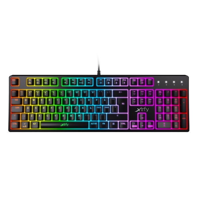 Клавиатура Xtrfy K4, проводная, механическая, 105 клавиш, RGB подсветка, Red Switch, чёрная   917867 - фото 51372781