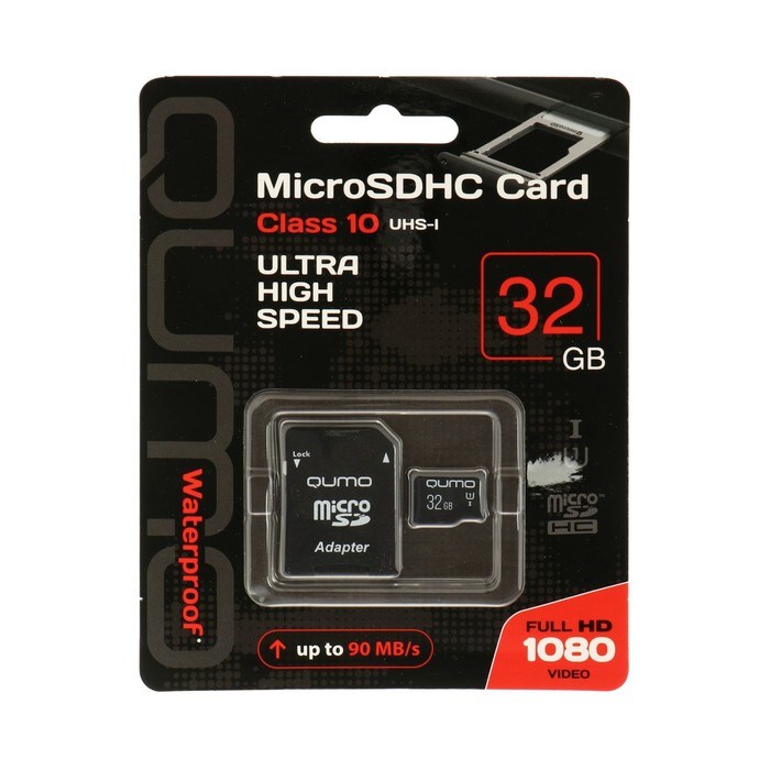 Карта памяти QUMO MicroSD, 32 Гб, SDHC, UHS-I, класс 10, с адаптером SD - фото 51373312