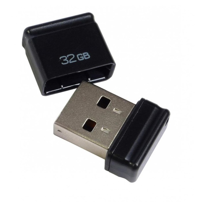 Флешка Qumo Nano Black, 32 Гб, USB2.0, черная - фото 51373316