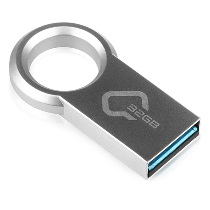 Флешка Qumo Ring, 32 Гб,  USB3.0, металлик - фото 51373325