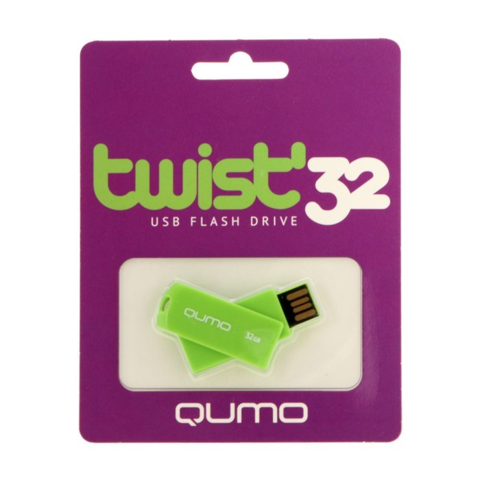 Флешка Qumo Twist Fandango, 32 Гб, USB2.0, зелёная - фото 51373330