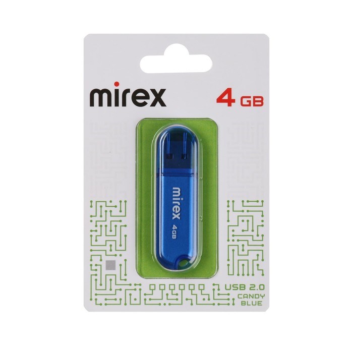 Флешка Mirex CANDY BLUE, 4 Гб ,USB2.0, чт до 25 Мб/с, зап до 15 Мб/с, синяя - фото 51373353